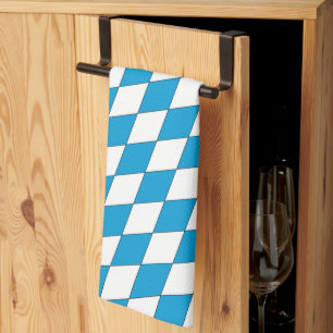 Linge De Cuisine Bleu médiéval Blanc Bavière Diamant Formé