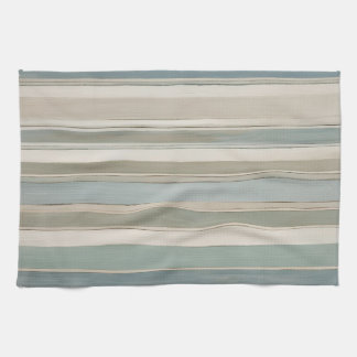 Linge De Cuisine Bleu Poussiéreux Turquoise Sage Beige Rayure