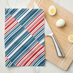 Linge De Cuisine Bleu rouge Blancs