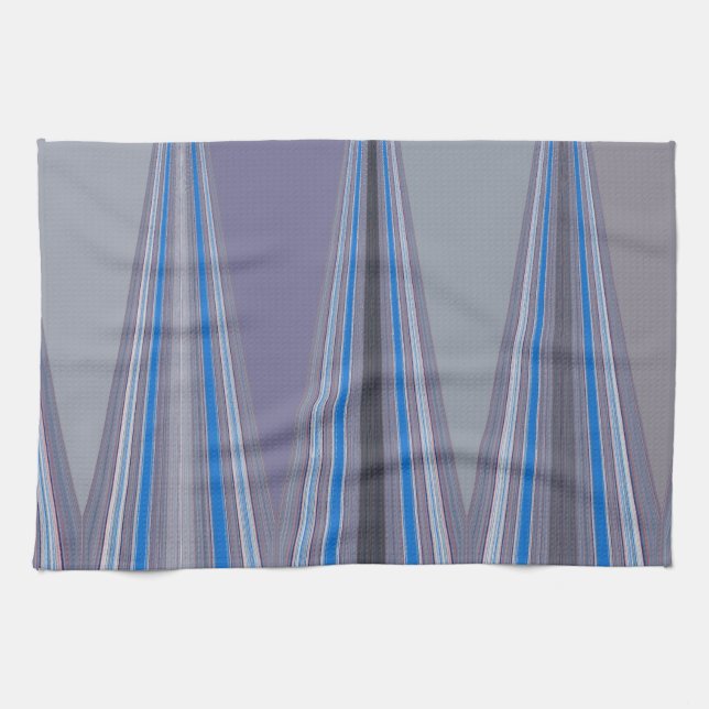 Linge De Cuisine Bleu, violet, gris Chevron Art Imprimer (Horizontal)