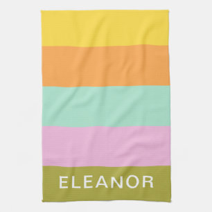 Linge De Cuisine Bloc de couleur Pastel géométrique mignon Personna