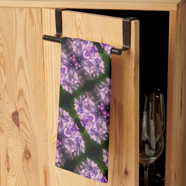 Linge De Cuisine Blue Hydrangea Petals Motif d'art Abstrait (Pliage en tiers)