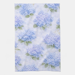 Linge De Cuisine Blue Hydrangea Watercolor Coastal Kitchen Towel