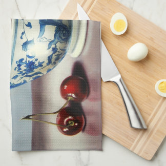 Linge De Cuisine Blue Porcelain & Cherries