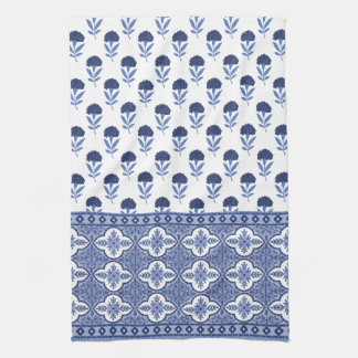 Linge De Cuisine Blue White Boho style tea towel