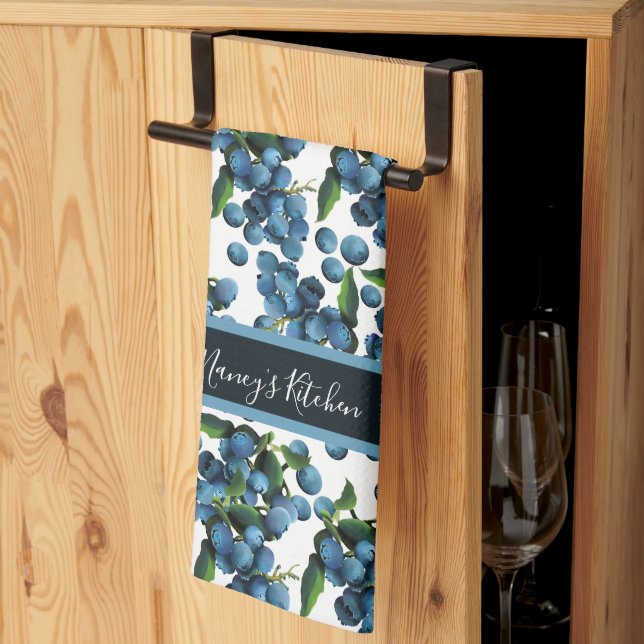 Linge De Cuisine Blueberry personnalisé (Pliage en tiers)