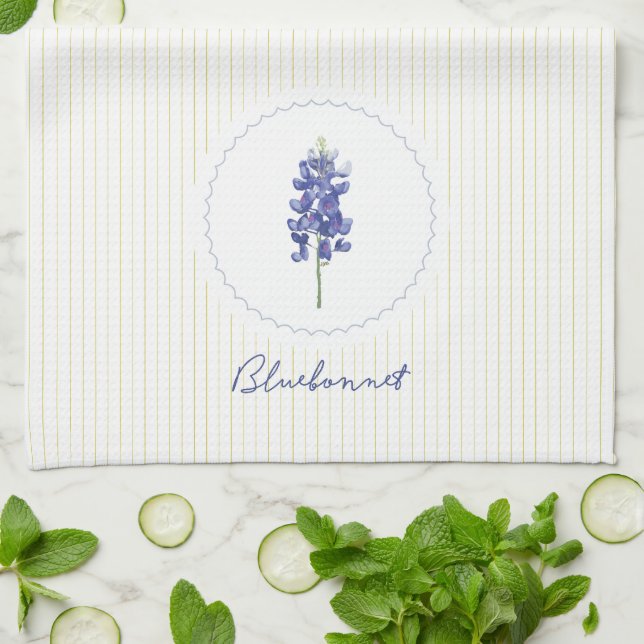 Linge De Cuisine Bluebonnet, Texas Wild Flower (Plié)