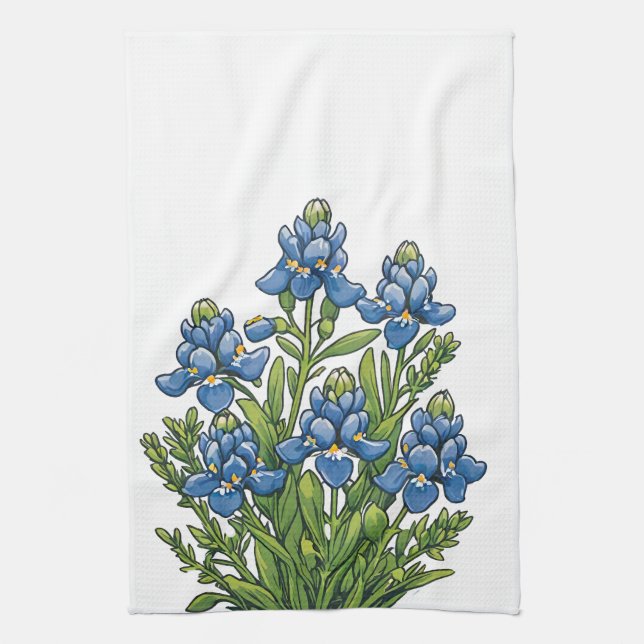 Linge De Cuisine Bluebonnets du Texas (Vertical)