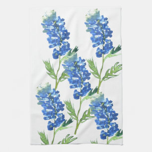 Linge De Cuisine Bluebonnets Texas State Flowers Lupine Watercolor