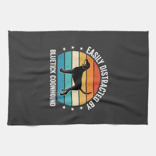 Linge De Cuisine Bluetick Coonhound Coucher de soleil Rétro Chien