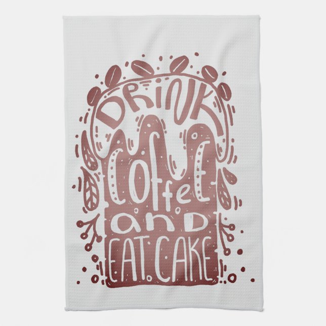 Linge De Cuisine Boire Café Manger Gâteau (Vertical)