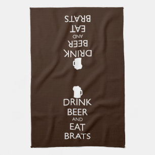 LINGE DE CUISINE BOIRE DE LA BIÈRE ET MANGER DES FREINS