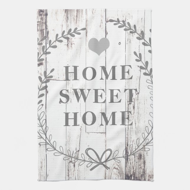 Linge De Cuisine Bois blanc Rustique Agritourisme Maison Sweet Home (Vertical)