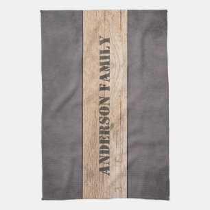 Linge De Cuisine Bois sur Arrière - plan foncé, Nom de famille