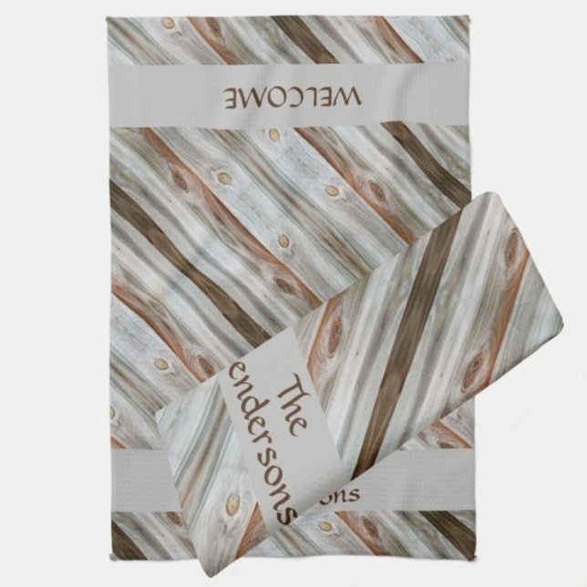 Linge De Cuisine Bois vieilli rustique Brown et gris (Créateur téléchargé)
