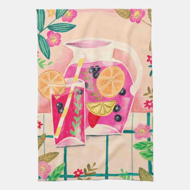Linge De Cuisine Boisson de fruits fleurs du jardin (Vertical)