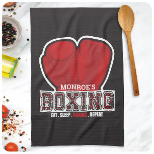 Linge De Cuisine Boîte de boxe personnalisée NOM Gant de boxe Comba