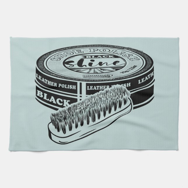 Linge De Cuisine Boite de cirage à chaussures noires (Horizontal)