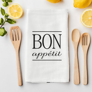 Linge De Cuisine BON APPÉTIT Typographie Citation Foodie