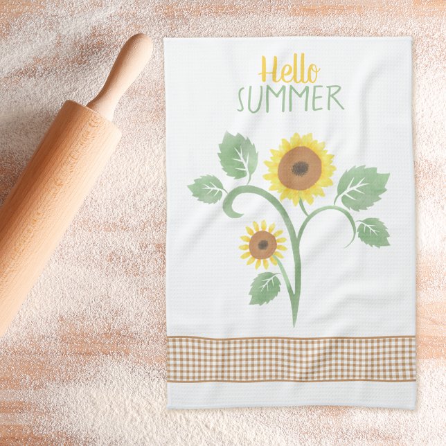 Linge De Cuisine Bonjour En vichy Sunflower été (Créateur téléchargé)