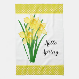Linge De Cuisine Bonjour Jaune Narcisse de Printemps