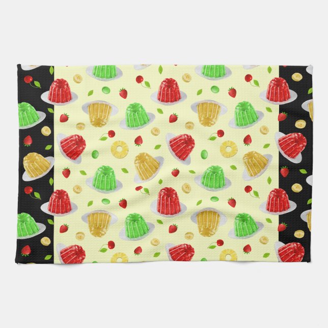 Linge De Cuisine Bonjour Jello Dishtowel - sur Jellow (Horizontal)