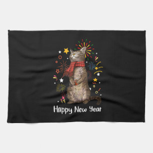Linge De Cuisine Bonne Année Meow, Bonne Année Chat 2023 Pour Homme