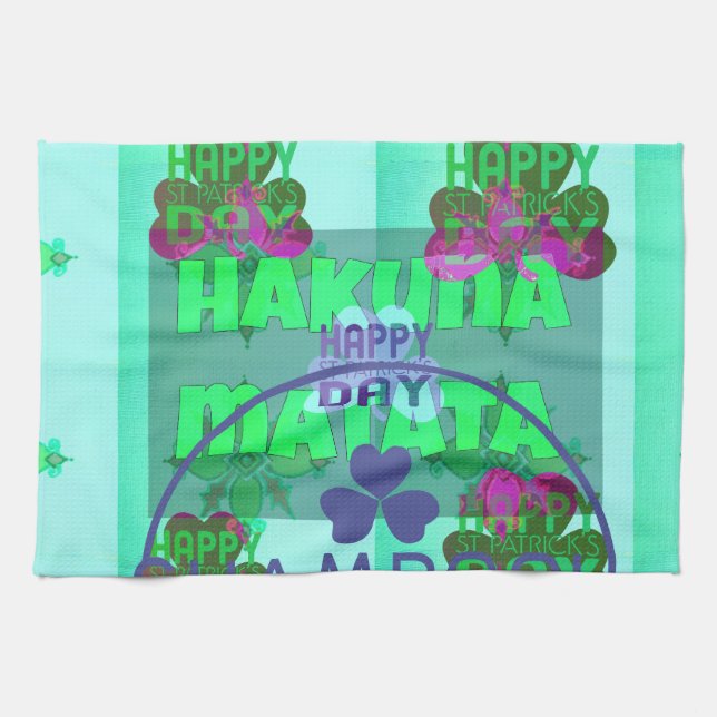Linge De Cuisine Bonne Saint Patrick's Day Hakuna Matata Art Print (Horizontal)