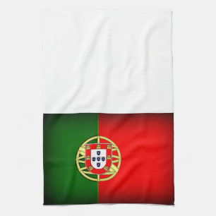 Linge De Cuisine Bordure noire du drapeau du Portugal