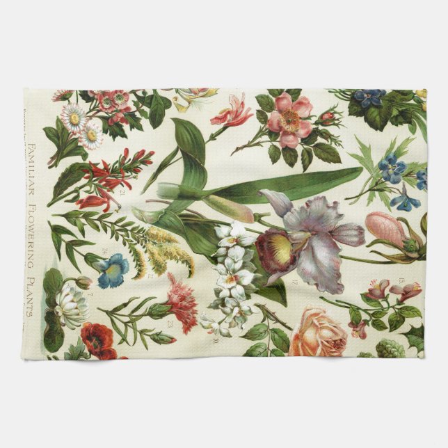 Linge De Cuisine Botaniques de fleurs (Horizontal)