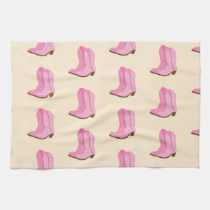 Linge De Cuisine Bottes de cowboy rose cowgirl country Texas Ranch
