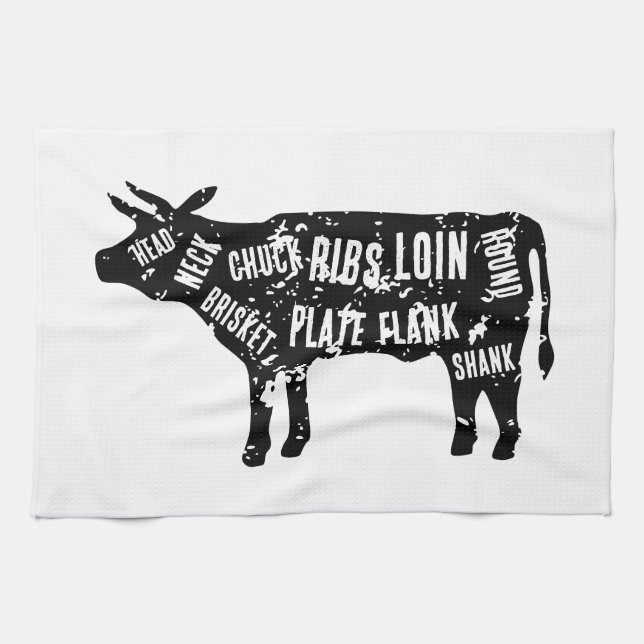 Linge De Cuisine Boucher's boeuf coupes vaches diagramme de la serv (Horizontal)