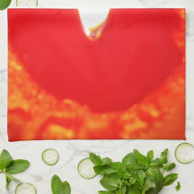 Linge De Cuisine Bougie rouge, flamme, Bougie, Amour de Noël (Plié)