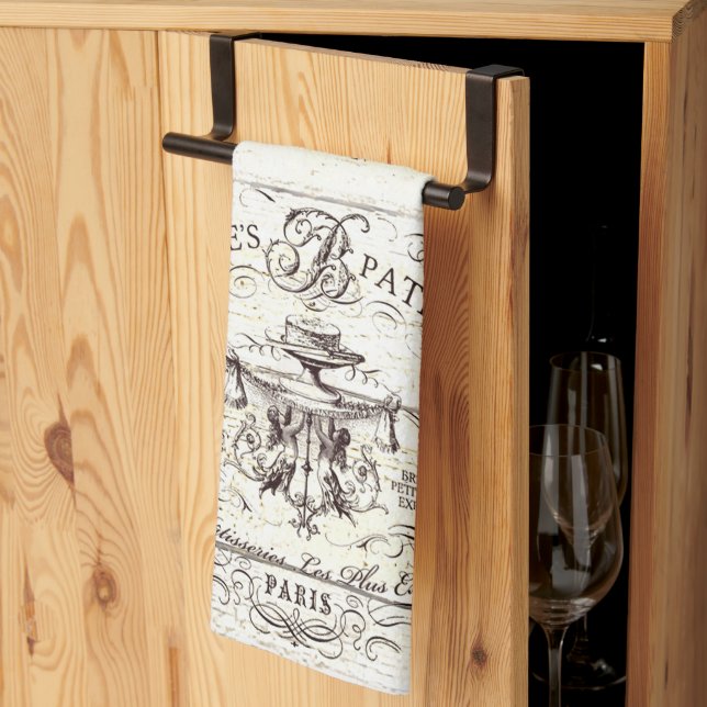 Linge De Cuisine boulangerie française vintage (Pliage en tiers)