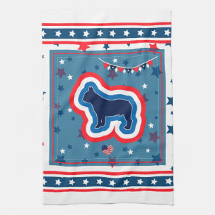 Linge De Cuisine Bouledogue Français Rouge Blanc Et Bleu 4 Juillet