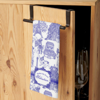 Linge De Cuisine BOULEDOGUE FRANÇAIS Toile Bleue