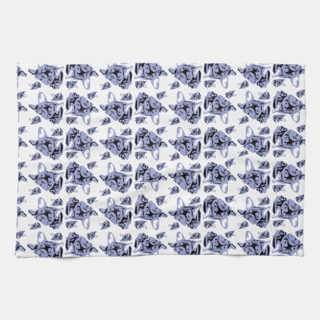Linge De Cuisine Bouledogues français (Horizontal)