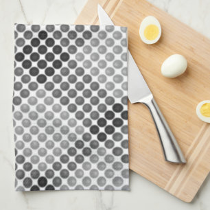 Linge De Cuisine Boules ou trous noirs à gris, carré croisé