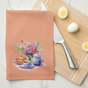 Linge De Cuisine Bouquet de thé de automne violet et rose