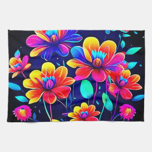 Linge De Cuisine Bouquet floral vif