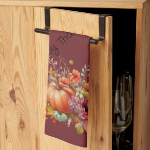 Linge De Cuisine Bourgogne Bon thanksgiving Citrouille Automne Fleu