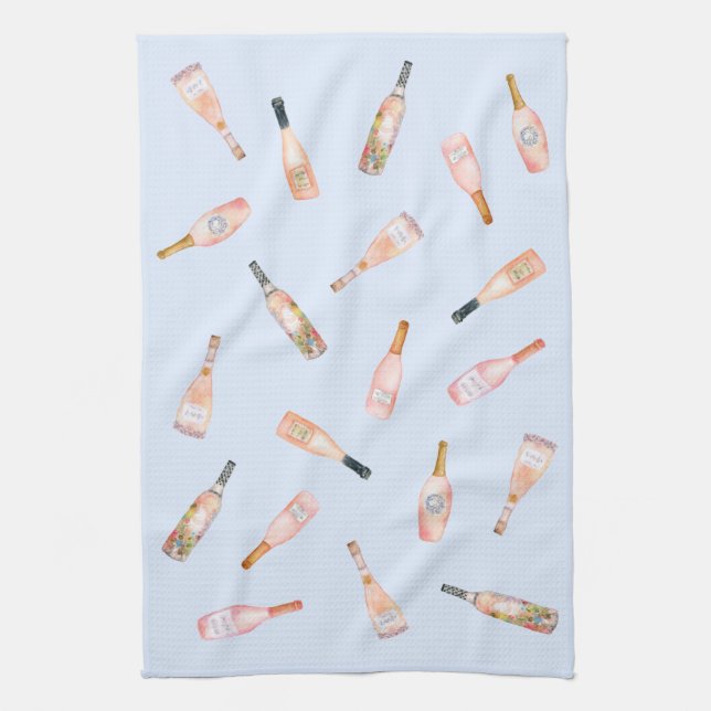 Linge De Cuisine bouteille de vin rose rosé rose bouteille d'aquare (Vertical)