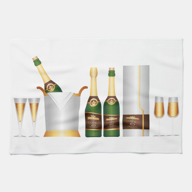 Linge De Cuisine bouteilles de champagne (Horizontal)