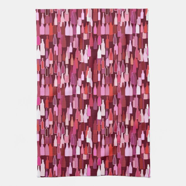Linge De Cuisine Bouteilles de vin, nuances de prune, arrière - pla (Vertical)