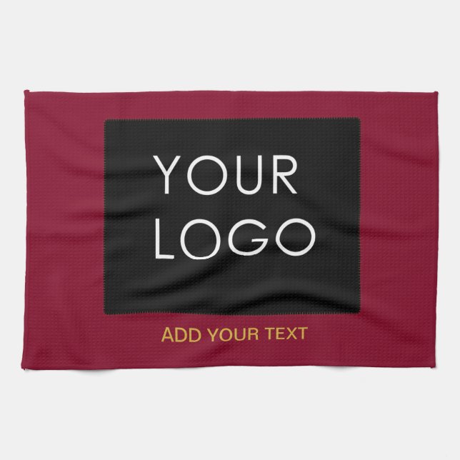 Linge De Cuisine Boutique Burgundy Red Personnalisable Ajouter Votr (Horizontal)