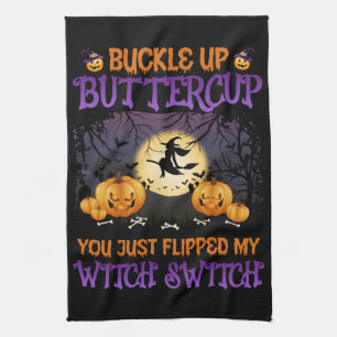 Linge De Cuisine Bouton d'interrupteur de sorcière d'Halloween vers