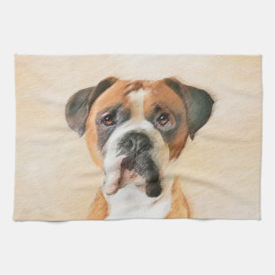 Linge De Cuisine Boxer Dog Peinture Non Décroché Art animal origina