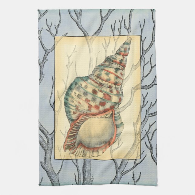 Linge De Cuisine Branches des coquillages et des arbres (Vertical)