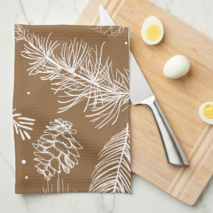 Linge De Cuisine Branches et pin 3