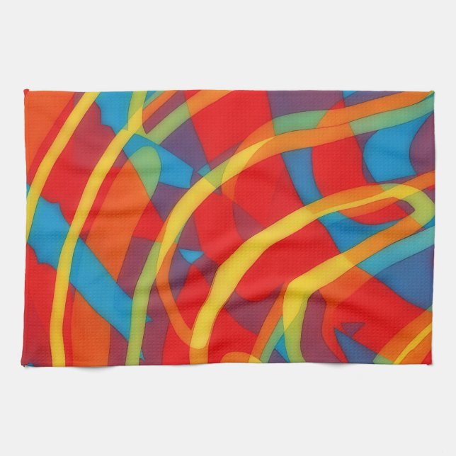 Linge De Cuisine Bright Psychedelic Vibes Abstract Art Towel (Horizontal)